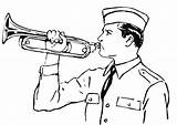 Corneta Bugle Soldado Trompeta Tocando Klaroen Trompete Trombetta Clairon Instrumentos Taps Malvorlage Bugler Colorir Bandas Septiembre Grandes sketch template