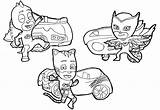 Pj Coloring Masks Pages Catboy Printable Gekko Owlette Sticker Action sketch template