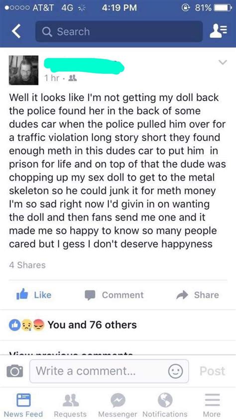 creep fails on social media after posting about stolen sex