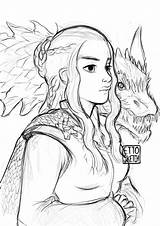 Daenerys Targaryen Dessin Throne Trone Livestream sketch template
