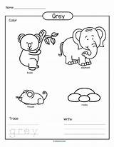 Preschool Kindergarten Gray Color Worksheets Coloring Activities Printable Printables Trace Grey Pages Sheets Colors Pre Write Kidsparkz Choose Board sketch template