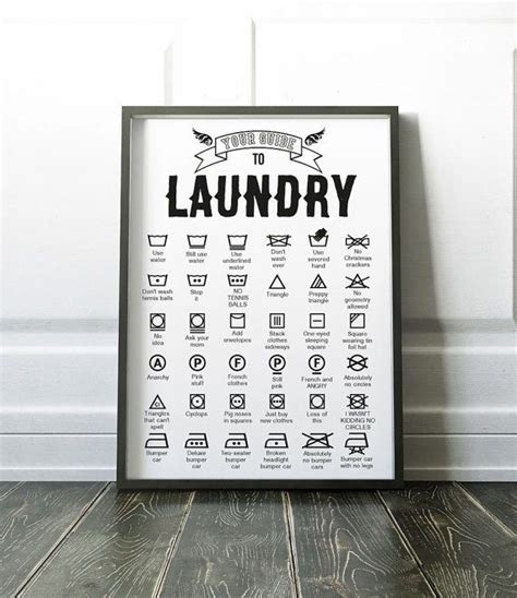 laundry symbols art print funny print art art print wall beach house