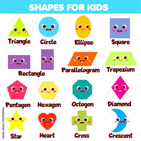 shapes  kids collection  cartoon geometric shapes  forms