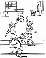 Basketball Coloring Pages Nba March Madness Kids Player Players Blocked Shot Drawing Playing Printable Color Sheets Children Boys Coloriage Sheet sketch template