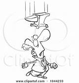 Anvil Cartoon Man Outline Looking Falling Illustration Royalty Toonaday Rf Clip Clipartof sketch template