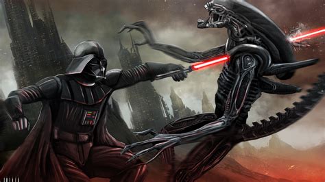 star wars crossover aliens movies fantasy art digital art