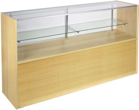 Glass Display Case Maple Melamine Finish And Half Vision