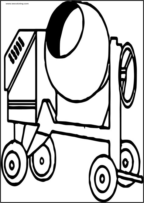 cement truck vehicle   printable coloring page wecoloringpagecom