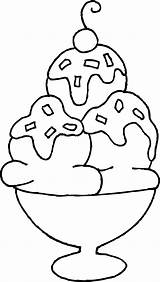 Cream Ice Sundae Coloring Clip Clipart Sweetclipart sketch template