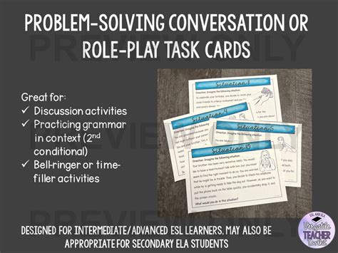 problem solving discussion task cards for teens