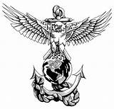 Usmc Marine Eagle Anchor Globe Clip Clipart Drawing Logo Corps Ega Emblem Cliparts Drawings Tattoo Marines Stencil Library Line Clipartbest sketch template