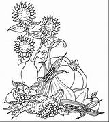 Harvest Coloring Pages Fall Printable Printables sketch template