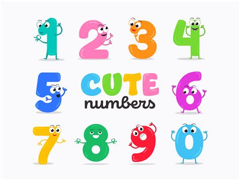 funny numbers vector art icons  graphics