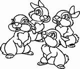 Coloring Thumper Pages Bunny Sisters Miss Thumpers Four Bambi Cartoon Disney Wecoloringpage sketch template