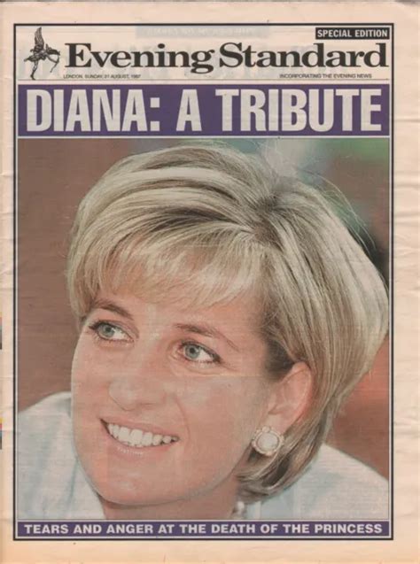Princess Diana Vintage British Tabloid Newspaper Death Of Princess