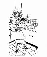 Coloring Pages Mother Mom Cooking Cook Great Mothers Moms Kids Kitchen Sheets Activity Popular Go Print Honkingdonkey sketch template