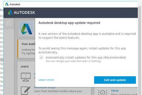 autodesk desktop app update required autodesk community