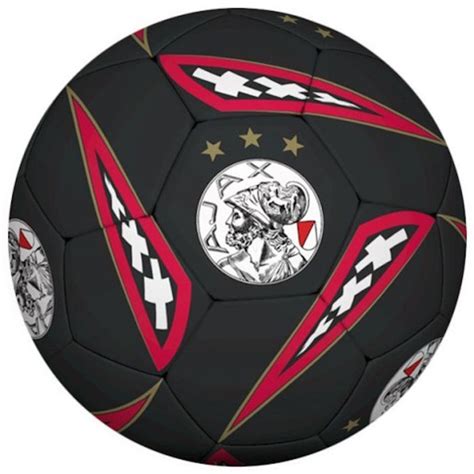 ajax bal oude logo groot zwartrood ball leather blackred  zwart rood