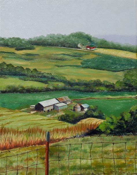 painting valley farm original art  elaine matt schaffner