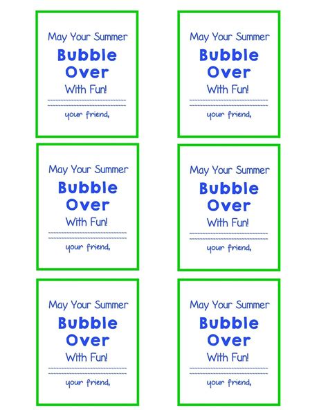 printable gift tags  bubbles  printable