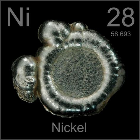rounds electrolytic nickel  sample   element nickel