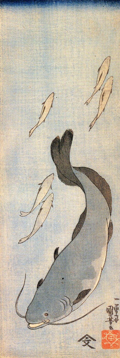 details   reproduction japanese woodblock prints  vintage fish