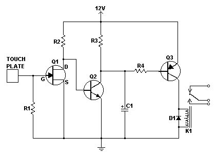 simple touch switch circuit  circuit