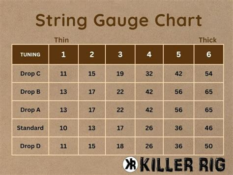 guitar string gauge guide  diagrams  killer rig