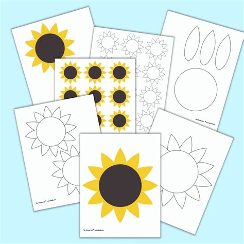printable paper sunflower template printable templates