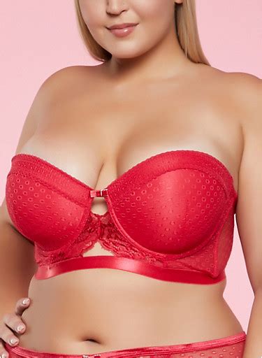 Plus Size Patterned Longline Balconette Bra Converts To Strapless