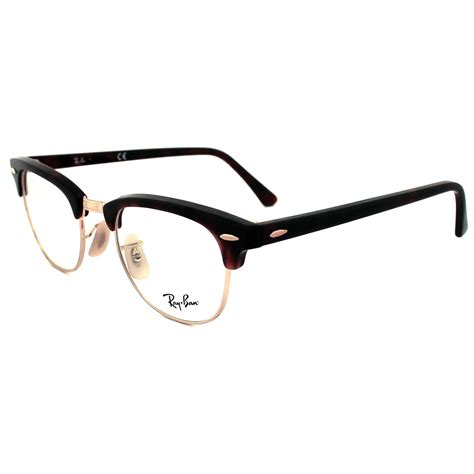 ray ban eyeglasses frames  clubmaster  red havana mm ebay