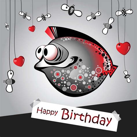 happy birthday funny fish send  charity card birthday anniversary