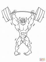 Strong Coloring Lifting Weightlifter Weight Pages Drawing Printable Arm Drawings sketch template