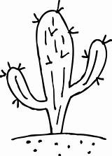 Cactus Coloring Clip Clipart Prickly Sweetclipart sketch template