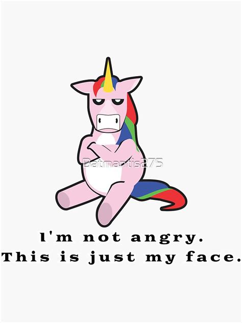 grumpy unicorn angry face sticker  sale  batmantis redbubble