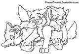 Pups Firewolf Pup Lineart Sheet Wolves sketch template
