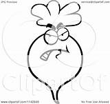 Radish Clipart Angry Character Coloring Cartoon Outlined Vector Thoman Cory Royalty sketch template
