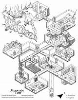 Map Maps Dungeon Isometric Drawing Fantasy Dungeons Dragons City Board Rpg Weebly Climbing Island Dnd Mountains Trapdoor Copy Homebrew Trap sketch template