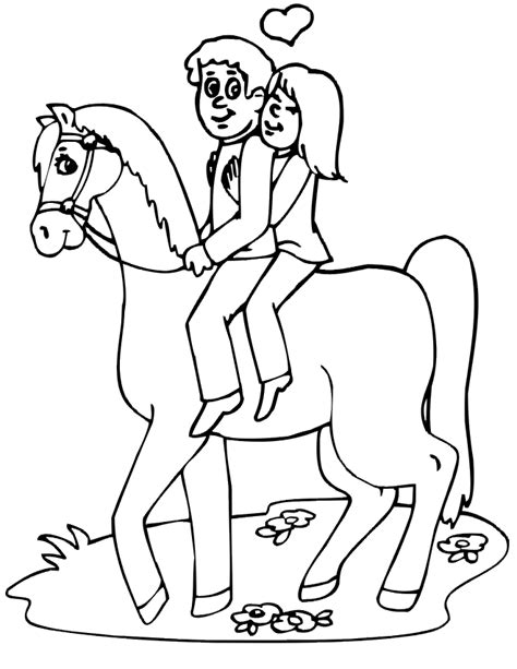 horseback riding girl page coloring pages