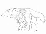 Wolf Winged Lineart Wip sketch template