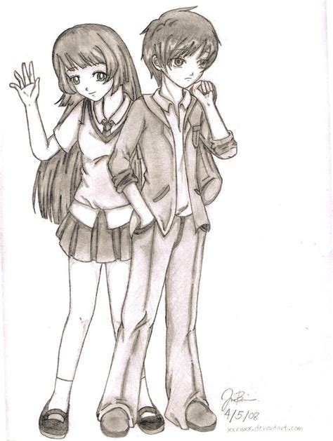 easy anime drawings random anime couple by ~xxrioxx on deviantart wow anime couples