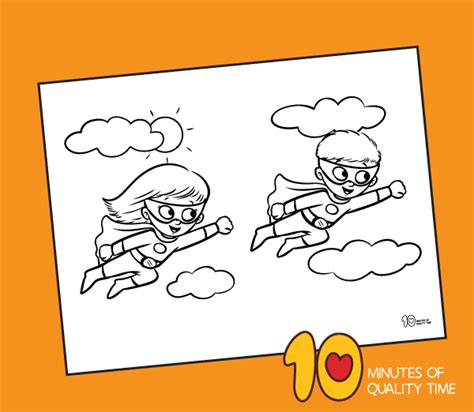 flying superhero coloring page  minutes  quality time