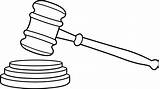 Gavel Court Clip Line Outline Sweetclipart sketch template