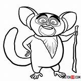 Madagascar Maurice Draw Characters Cartoon Drawing Sketchok Easy sketch template
