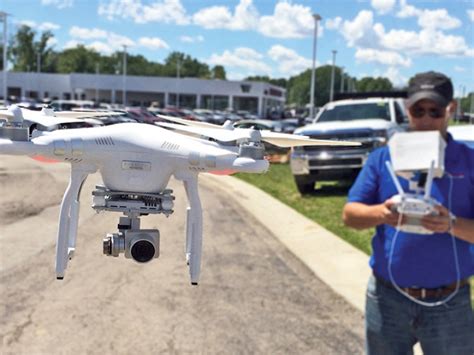dealers drone shoots video  stand