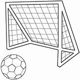 Soccer Coloring Ball Pages Drawing Easy Goal Print Drawings Draw Football Balls Sports Kids Field Colouring Template Printable Futbol Party sketch template