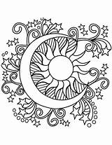Coloring Moon Sun Stars Pages Getcolorings sketch template