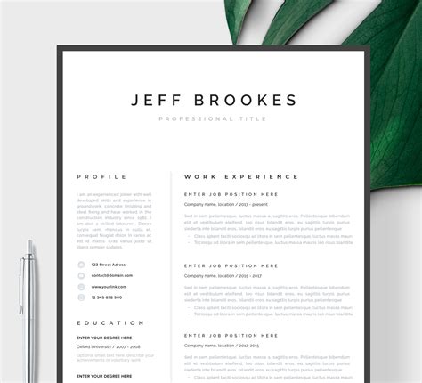 modern resume template cv template cover letter professional resume  word mac  pc  page