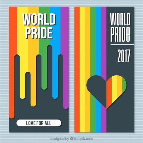 pride day banners  flat design vector