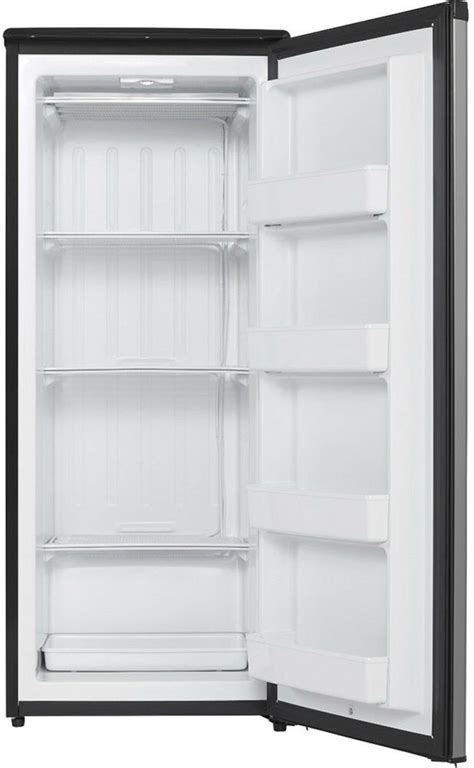 danby® designer 8 5 cu ft black with stainless steel upright freezer